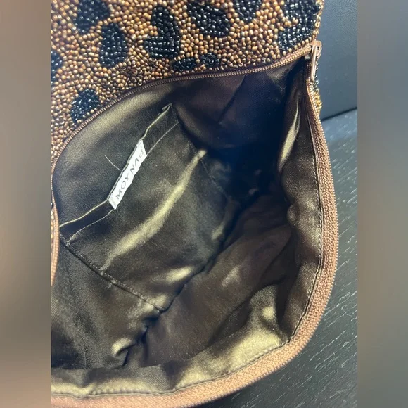 Stunning Vintage Leopard Print Beaded Clutch by Moyna - Picture 7 of 12